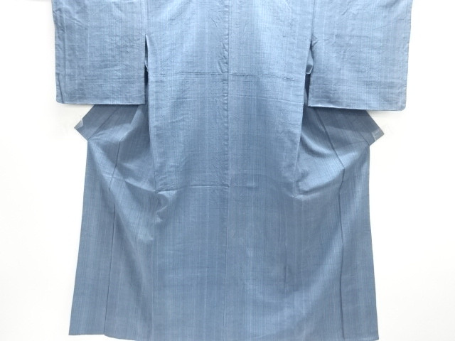 JAPANESE KIMONO / ANTIQUE HITOE KIMONO / SILK / HAND WOVEN TSUMUGI / STRIPE